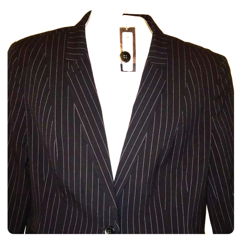 Worthington Stretch Black  Pinstripe Blazer